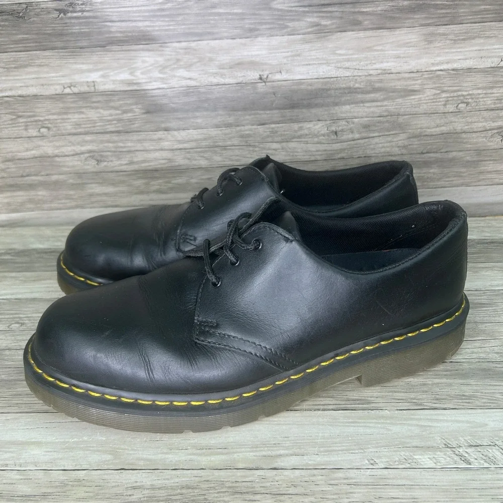 Dr. Martens 1461 Safety Shoes Slip Resist Softwair Black Leather Mens Size US 13